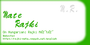 mate rajki business card